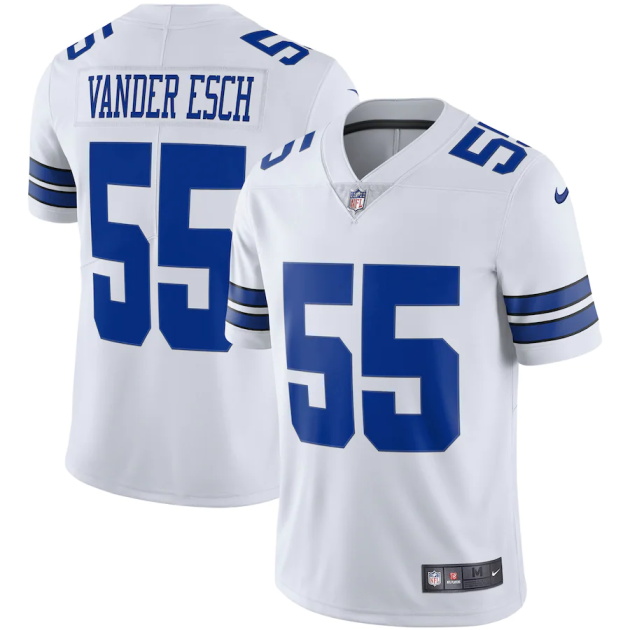 mens nike leighton vander esch white dallas cowboys vapor limited player jersey